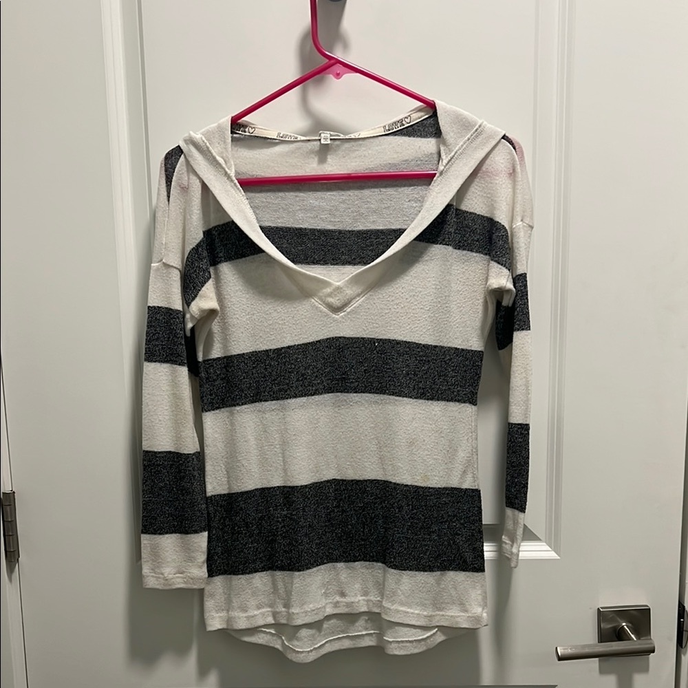 Striped Black and White Women's Top